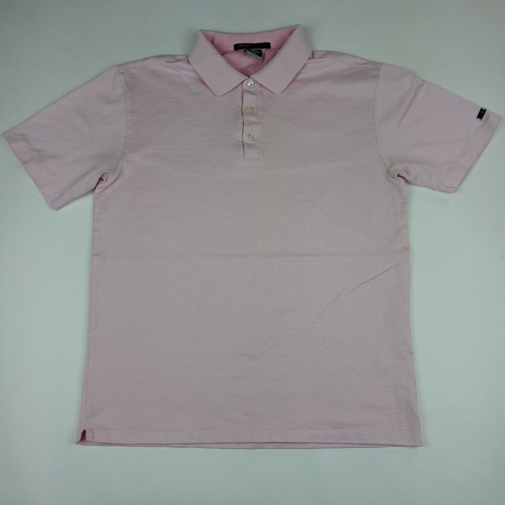 TIGER WOODS Dri-Fit Golf Polo Shirt Short Sleeve Men's Size Medium Pink